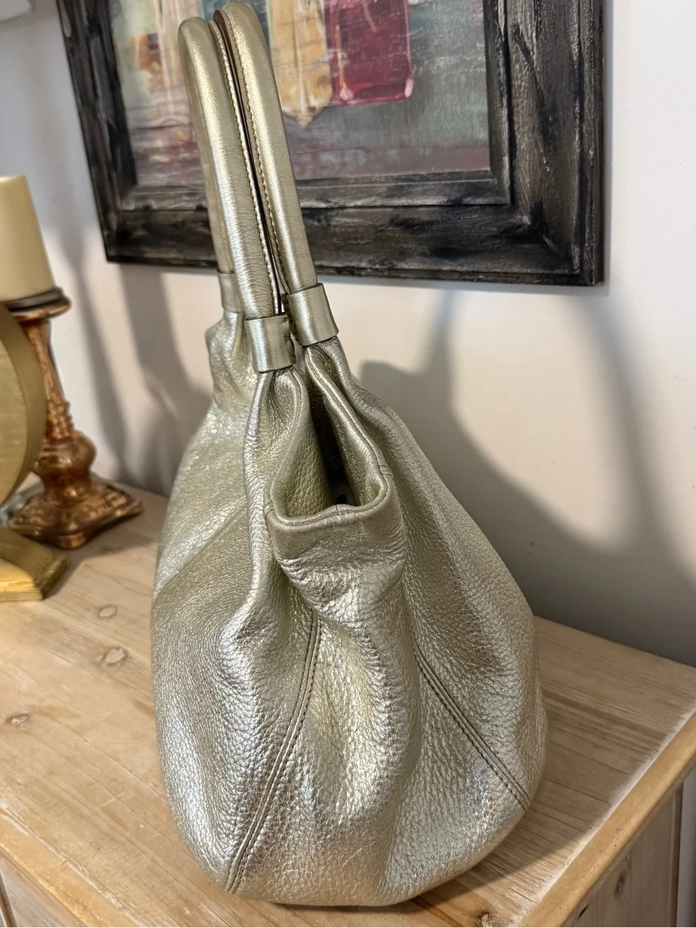 Kate Spade gold metallic bag